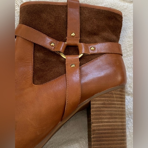 Ralph Lauren Western Brown Leather Suede Heeled Ankle Boots Minimal Quiet Luxury - Picture 8 of 8
